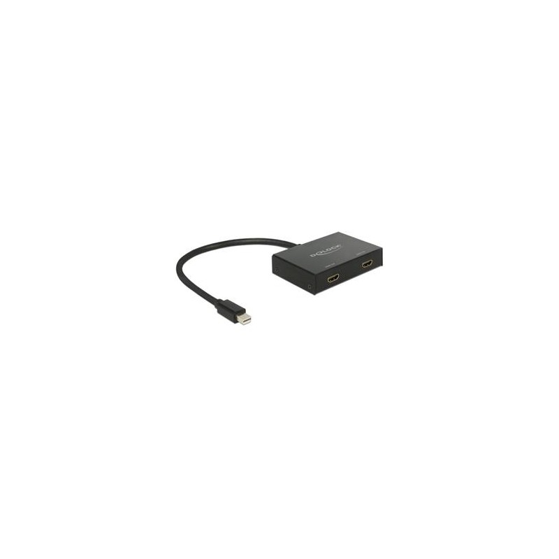 Delock Displayport 1.2 Splitter 1 x mini Displayport in 2 x HDMI out 4K - Rozdělovač video / audio - 2 x HDMI - desktop