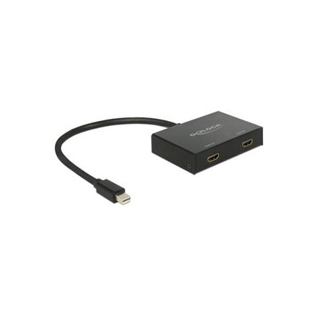Delock Displayport 1.2 Splitter 1 x mini Displayport in 2 x HDMI out 4K - Rozdělovač video / audio - 2 x HDMI - desktop