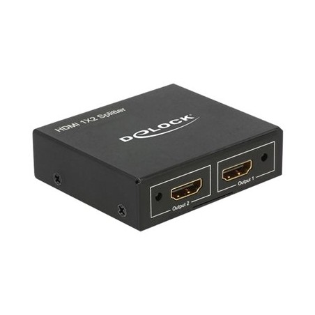 Delock HDMI Splitter 1 x HDMI in 2 x HDMI out 4K - Rozdělovač video / audio - 2 x HDMI - desktop