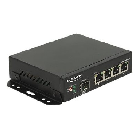 Delock - Přepínač - 4 x 10/100/1000 + 1 x SFP - desktop