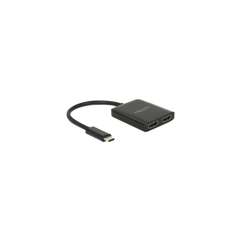 Delock - Externí video adaptér - STDP4320 - USB-C - 2 x HDMI - černá - maloobchod