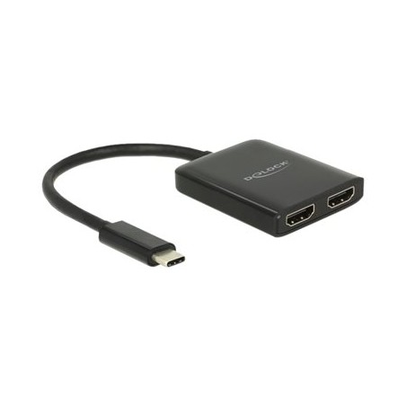 Delock - Externí video adaptér - STDP4320 - USB-C - 2 x HDMI - černá - maloobchod