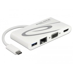 Delock - Retail Pack - dokovací stanice - USB-C 3.1 - VGA, HDMI - 1GbE