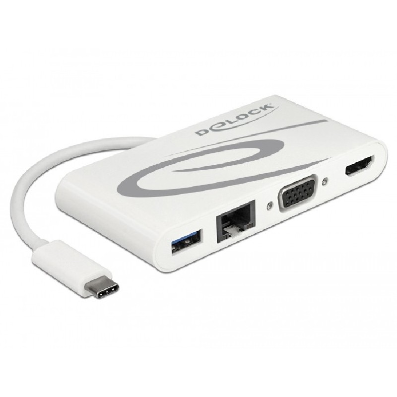 Delock - Retail Pack - dokovací stanice - USB-C 3.1 - VGA, HDMI - 1GbE