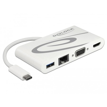 Delock - Retail Pack - dokovací stanice - USB-C 3.1 - VGA, HDMI - 1GbE