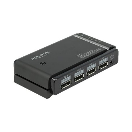 Delock DisplayPort 1.4 Switch 2 x 2 DisplayPort in to 1 x 2 DisplayPort out 8K - Spínač video/audio - desktop