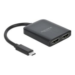 Delock - Video adaptér - 24 pin USB-C s piny (male) do HDMI se zdířkami (female) - 20 cm - černá - podporuje 4K, aktivní