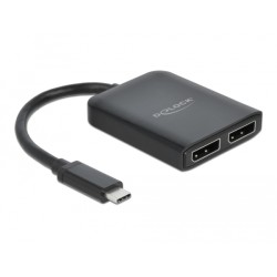 Delock USB Type-C Splitter (DP Alt Mode) to 2 x DisplayPort MST / VXP - Separátor video - 2 x DisplayPort - desktop