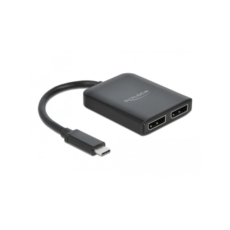 Delock USB Type-C Splitter (DP Alt Mode) to 2 x DisplayPort MST / VXP - Separátor video - 2 x DisplayPort - desktop
