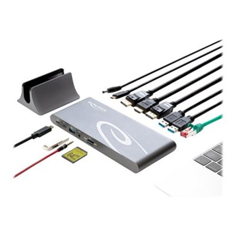 Delock USB Type-C DP 1.4 Docking Station Triple 4K Display - Dokovací stanice - USB-C 3.2 Gen 1 / Thunderbolt 3 - HDMI, 2 x DP