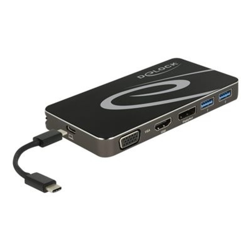 Delock USB Type-C 3.2 Dockingstation 4K - Dokovací stanice - USB-C 3.2 Gen 1 / Thunderbolt 3 - VGA, HDMI, DP