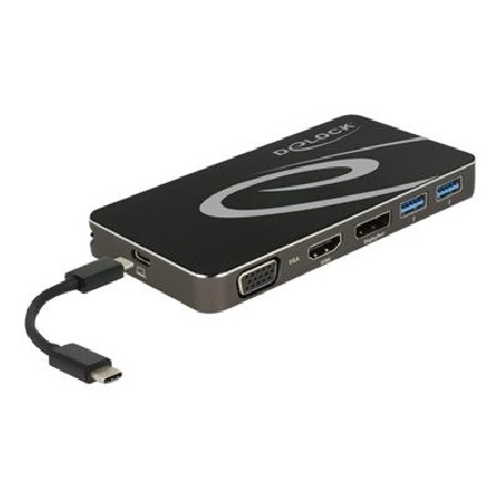 Delock USB Type-C 3.2 Dockingstation 4K - Dokovací stanice - USB-C 3.2 Gen 1 / Thunderbolt 3 - VGA, HDMI, DP