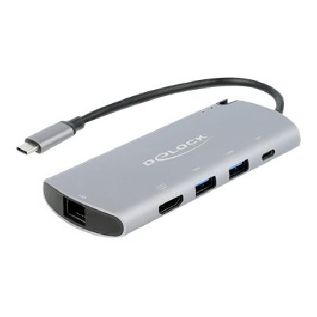 Delock - Dokovací stanice - USB-C - HDMI - 1GbE