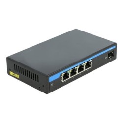 Delock - Přepínač - 4 x 10/100/1000 (PoE+) + 1 x gigabitů SFP - desktop - PoE+ (60 W)