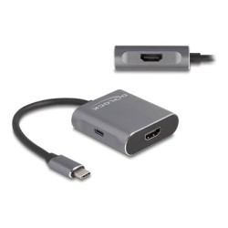 Delock - Rozdelovac video / audio - 1 x USB-C + 2 x HDMI - desktop