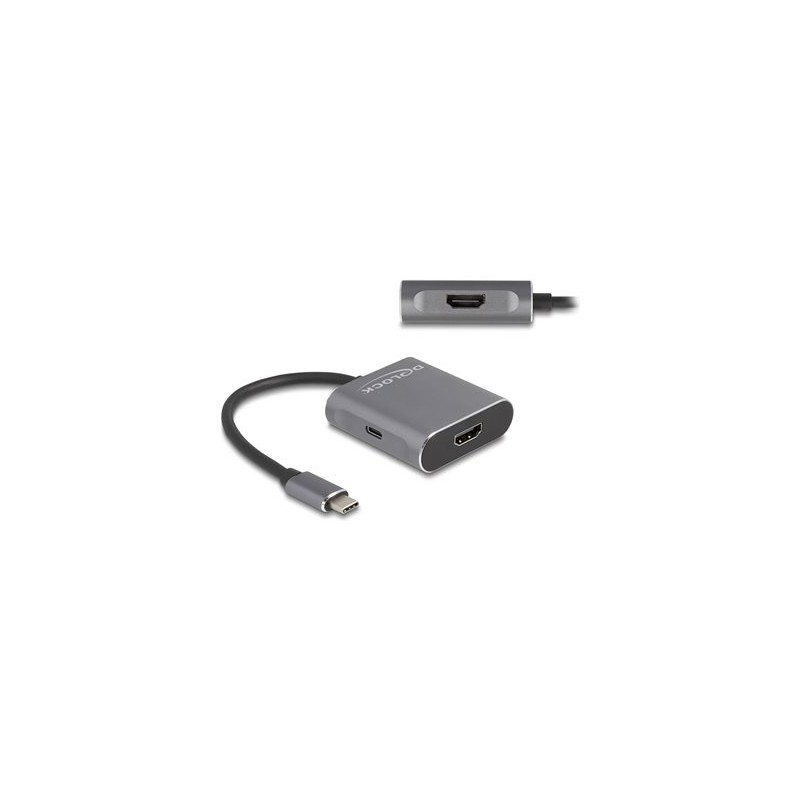 Delock - Rozdelovac video / audio - 1 x USB-C + 2 x HDMI - desktop