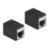 Delock - Síťový propojovací kabel - RJ-45 (F) do RJ-45 (F) - STP - CAT 6a - černá
