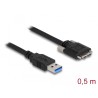 Delock - Kabel USB - USB typ A (M) do Micro-USB Type B (M) - USB 3.0 - 50 cm - křídlové šrouby - černá