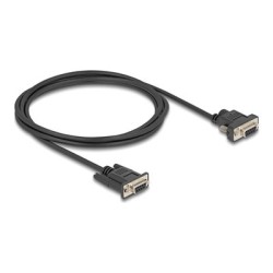 Delock - Sériový kabel - DB-9 (F) do DB-9, DC jack 5,5 x 2,1 mm (F) - 3 A - 2 m - krídlové šrouby, podporuje sériové rozhraní