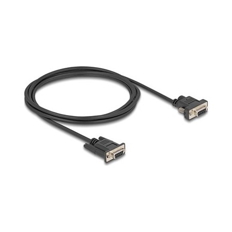 Delock - Sériový kabel - DB-9 (F) do DB-9, DC jack 5,5 x 2,1 mm (F) - 3 A - 2 m - krídlové šrouby, podporuje sériové rozhraní