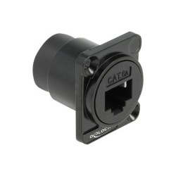 Delock - D-Type - mechanismus síťové zásuvky - RJ 45 - 1 síťová zásuvka - černá