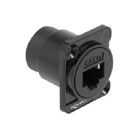 Delock - D-Type - mechanismus síťové zásuvky - RJ 45 - 1 síťová zásuvka - černá