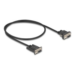 Delock - Sériový kabel - DB-9 (F) do DB-9, DC jack 5,5 x 2,1 mm (F) - 3 A - 50 cm - krídlové šrouby, podporuje sériové rozhraní