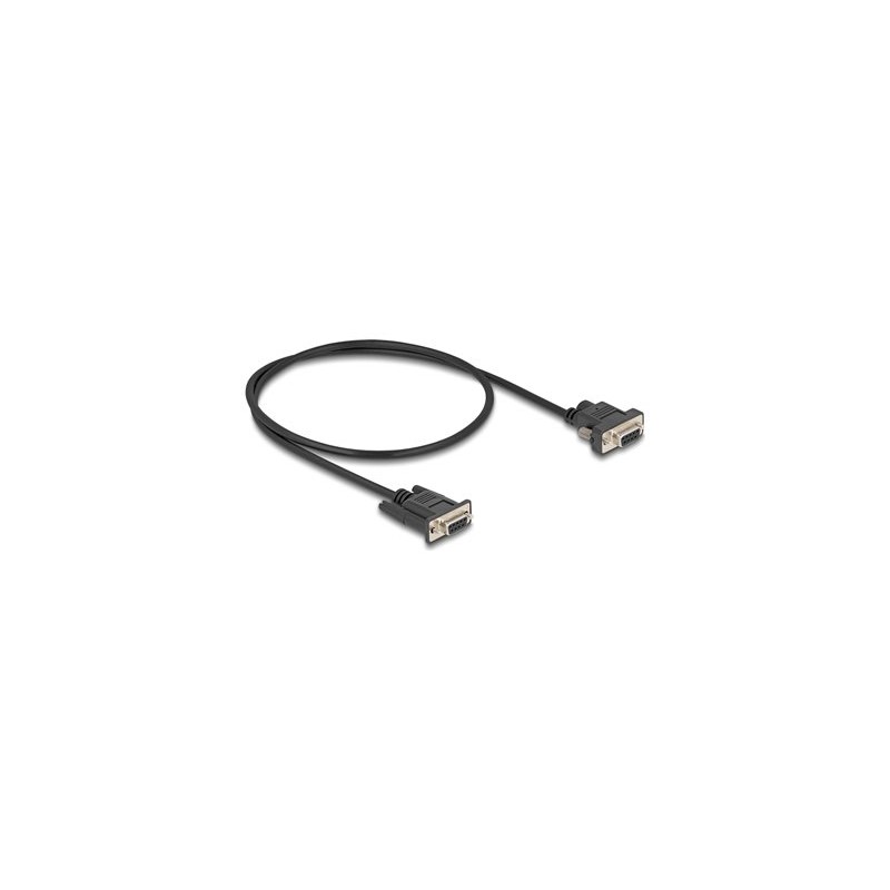 Delock - Sériový kabel - DB-9 (F) do DB-9, DC jack 5,5 x 2,1 mm (F) - 3 A - 50 cm - krídlové šrouby, podporuje sériové rozhraní
