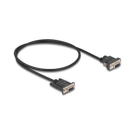 Delock - Sériový kabel - DB-9 (F) do DB-9, DC jack 5,5 x 2,1 mm (F) - 3 A - 50 cm - krídlové šrouby, podporuje sériové rozhraní
