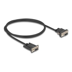 Delock - Sériový kabel - DB-9, DC jack 5,5 x 2,1 mm (F) do DB-9 (F) - 3 A - 1 m - krídlové šrouby, podporuje sériové rozhraní