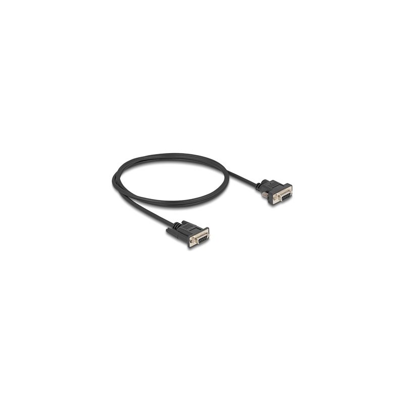 Delock - Sériový kabel - DB-9, DC jack 5,5 x 2,1 mm (F) do DB-9 (F) - 3 A - 1 m - krídlové šrouby, podporuje sériové rozhraní