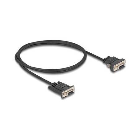Delock - Sériový kabel - DB-9, DC jack 5,5 x 2,1 mm (F) do DB-9 (F) - 3 A - 1 m - krídlové šrouby, podporuje sériové rozhraní