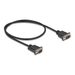 Delock - Sériový kabel - DB-9 (M) s maticemi do DB-9 (M) s šrouby - 300 V - 50 cm - úzký konektor - cerná