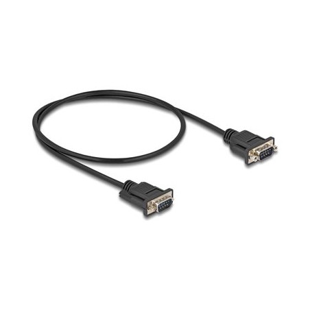 Delock - Sériový kabel - DB-9 (M) s maticemi do DB-9 (M) s šrouby - 300 V - 50 cm - úzký konektor - cerná