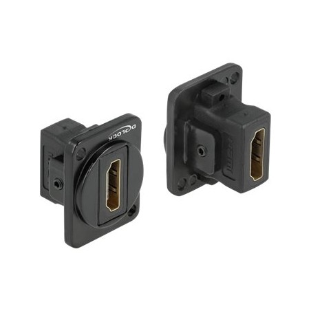 Delock D-Type Module - Přichycení talíře modulárního zařízení - montáž na panel - HDMI - černá