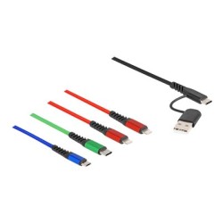 Delock 4 in 1 - Kabel pouze pro nabíjení - USB, 24 pin USB-C s piny (male) do Micro USB typ B, Lightning, 24 pin USB-C s piny