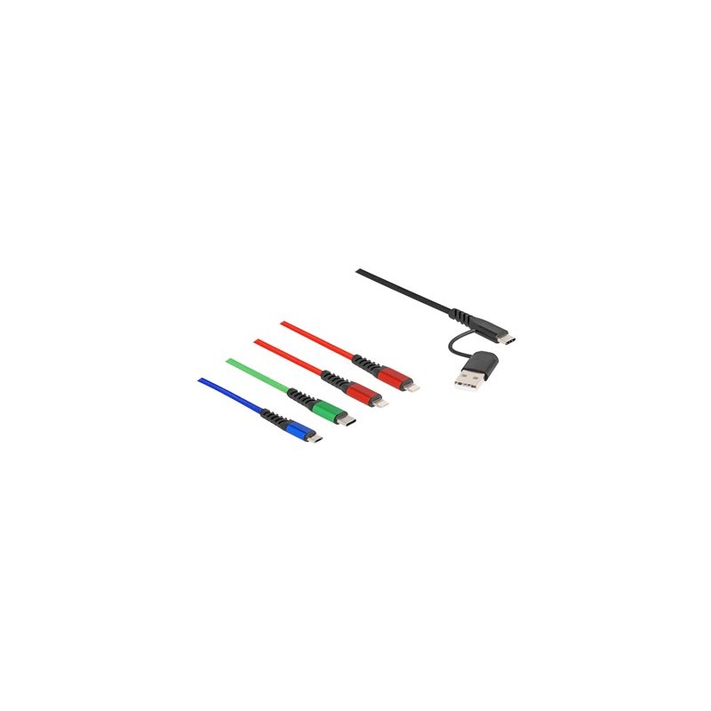 Delock 4 in 1 - Kabel pouze pro nabíjení - USB, 24 pin USB-C s piny (male) do Micro USB typ B, Lightning, 24 pin USB-C s piny