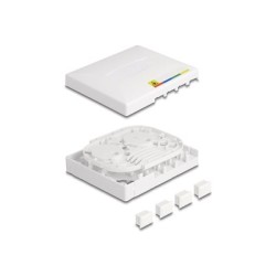 Delock - Propojovací box z optického vlákna - FTTH - montáž na stenu - bílá - 4 porty