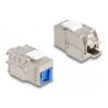 Delock - Modul keystone - RJ-45 (F) do LSA (F) úhel - STP - CAT 6a - bílá, modrá, stríbrná