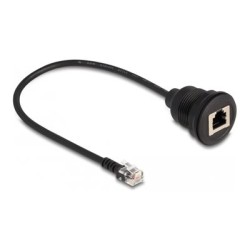 Delock - Sítový kabel - RJ-12 (M) do RJ-12 (F) D-sub - 30 cm - 4 mm - cerná