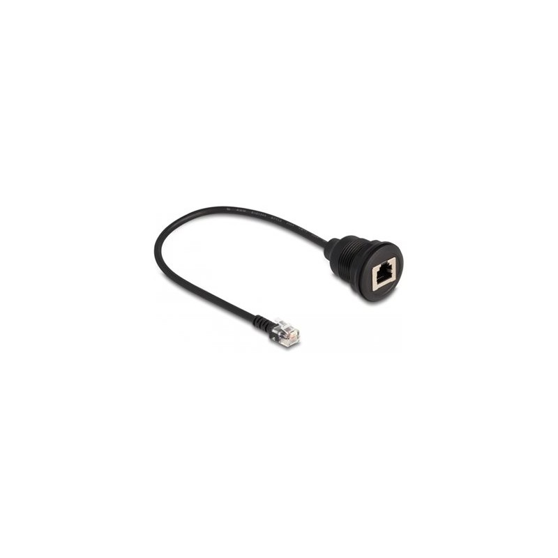Delock - Sítový kabel - RJ-12 (M) do RJ-12 (F) D-sub - 30 cm - 4 mm - cerná