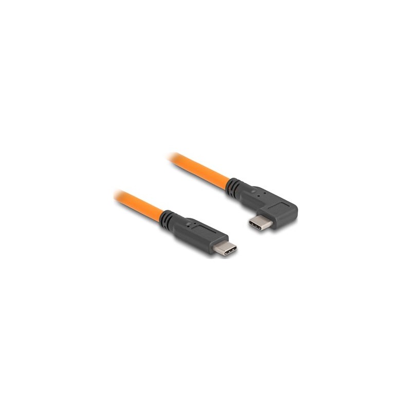 Delock - USB kabel - 24 pin USB-C (M) úhlový do 24 pin USB-C (M) rovné - 20 V - 5 A - 1 m - up to 5 Gbps data transfer rate