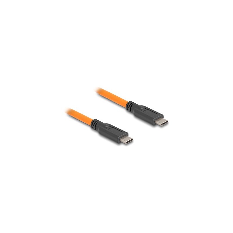 Delock - USB kabel - 24 pin USB-C (M) do 24 pin USB-C (M) - 20 V - 5 A - 1 m - up to 5 Gbps data transfer rate - oranžová