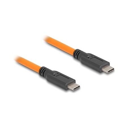 Delock - USB kabel - 24 pin USB-C (M) do 24 pin USB-C (M) - 20 V - 5 A - 1 m - up to 5 Gbps data transfer rate - oranžová