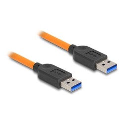 Delock - Kabel USB - USB (M) do USB (M) - 20 V - 5 A - 1 m - up to 5 Gbps data transfer rate, pro vázané snímání - oranžová