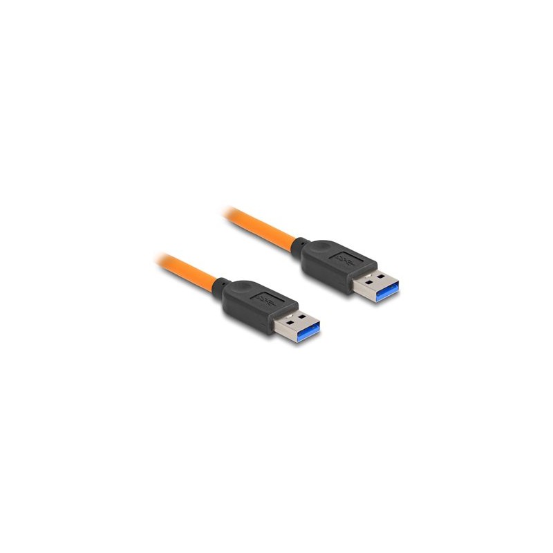 Delock - Kabel USB - USB (M) do USB (M) - 20 V - 5 A - 1 m - up to 5 Gbps data transfer rate, pro vázané snímání - oranžová