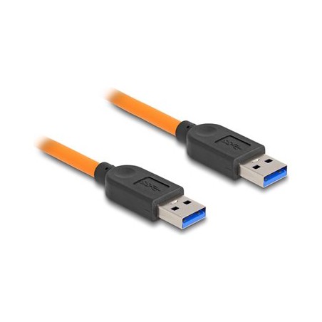 Delock - Kabel USB - USB (M) do USB (M) - 20 V - 5 A - 1 m - up to 5 Gbps data transfer rate, pro vázané snímání - oranžová