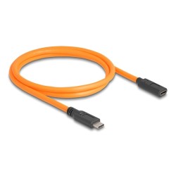 Delock - USB kabel - 24 pin USB-C (M) do 24 pin USB-C (F) - 20 V - 5 A - 1 m - up to 5 Gbps data transfer rate - oranžová