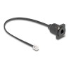 Delock - Prodlužovací kabel k telefonu - RJ-10 (M) do RJ-10 (F) šroubovací - 30 cm - cerná 87965