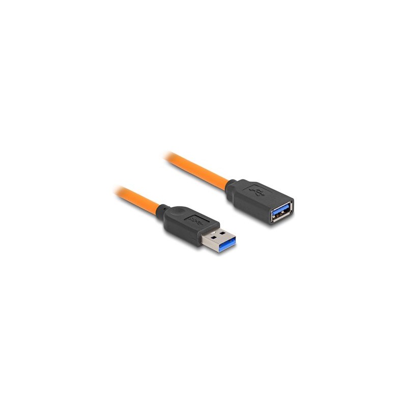 Delock - Prodlužovací šnura USB - USB typ A (M) do USB typ A (F) - 20 V - 5 A - 1 m - up to 5 Gbps data transfer rate - oranžová
